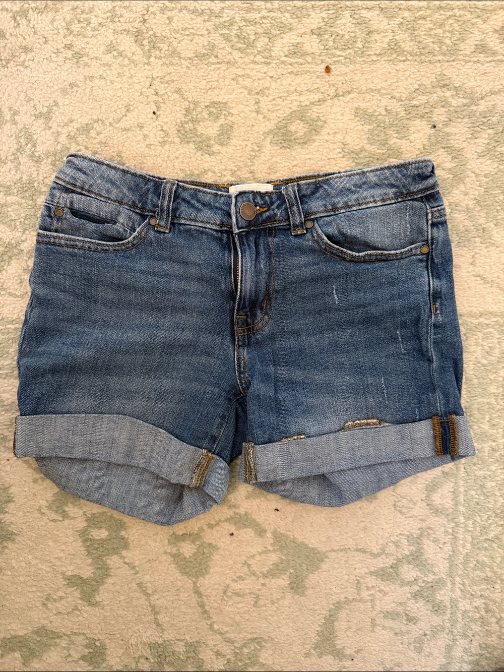 Caslon Blue Rolled-Hem Denim Shorts